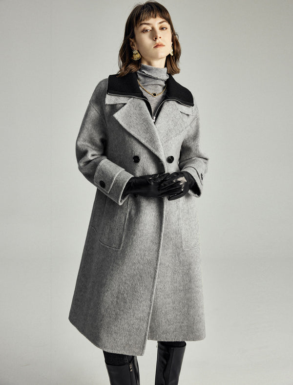 Double-Faced Wool Layered Mid-Length Coat
