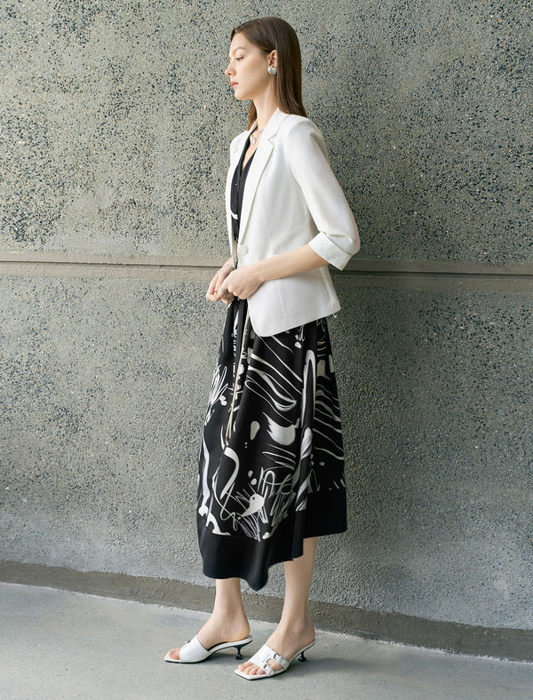 Elegant Three-Quarter Sleeve Blazer