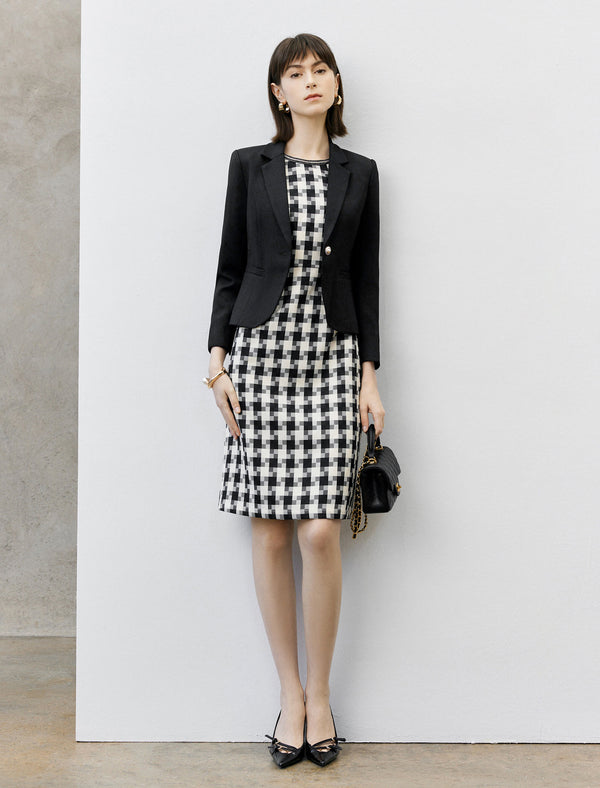 Pearl Button Slim Fit Lapel Blazer