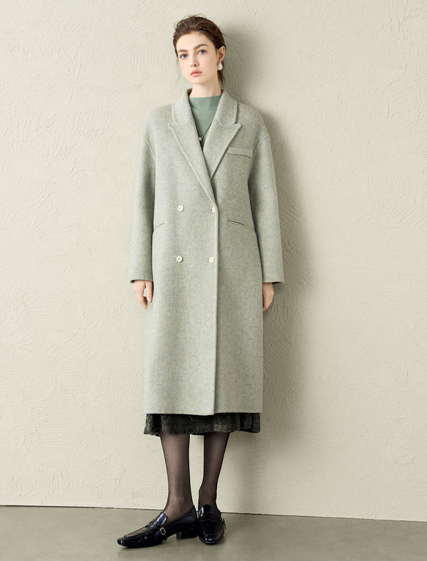 Light Green Wool Silk Blend Coat