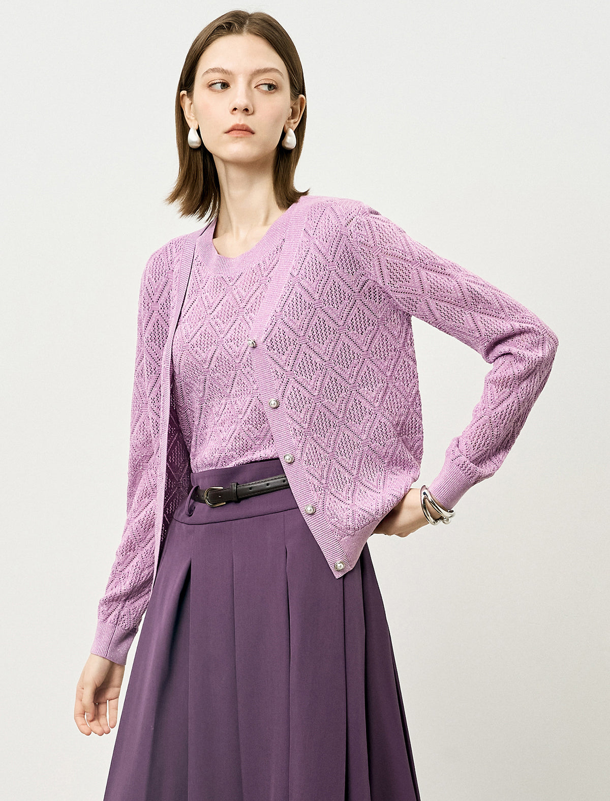 Diamond Open Knit Cardigan