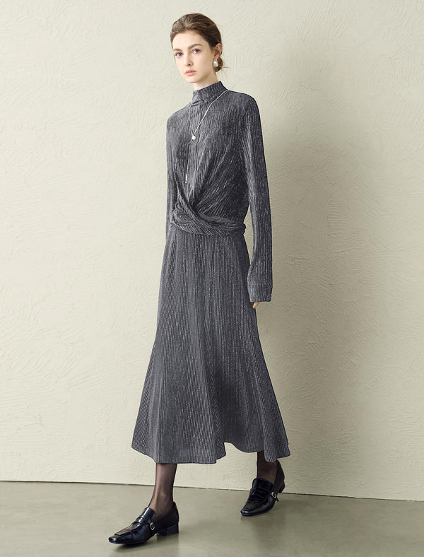 Shimmery Striped Midi Mermaid Skirt