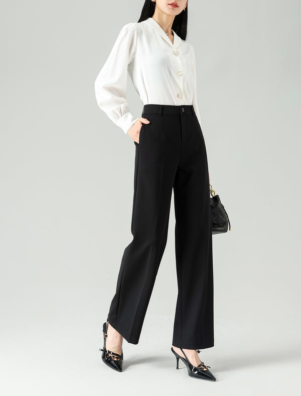 Classic Black Wide-Leg Pants