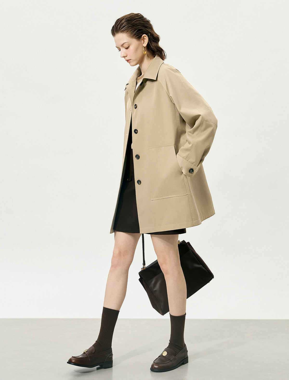 Vintage Loose Mid-Length Trench Coat