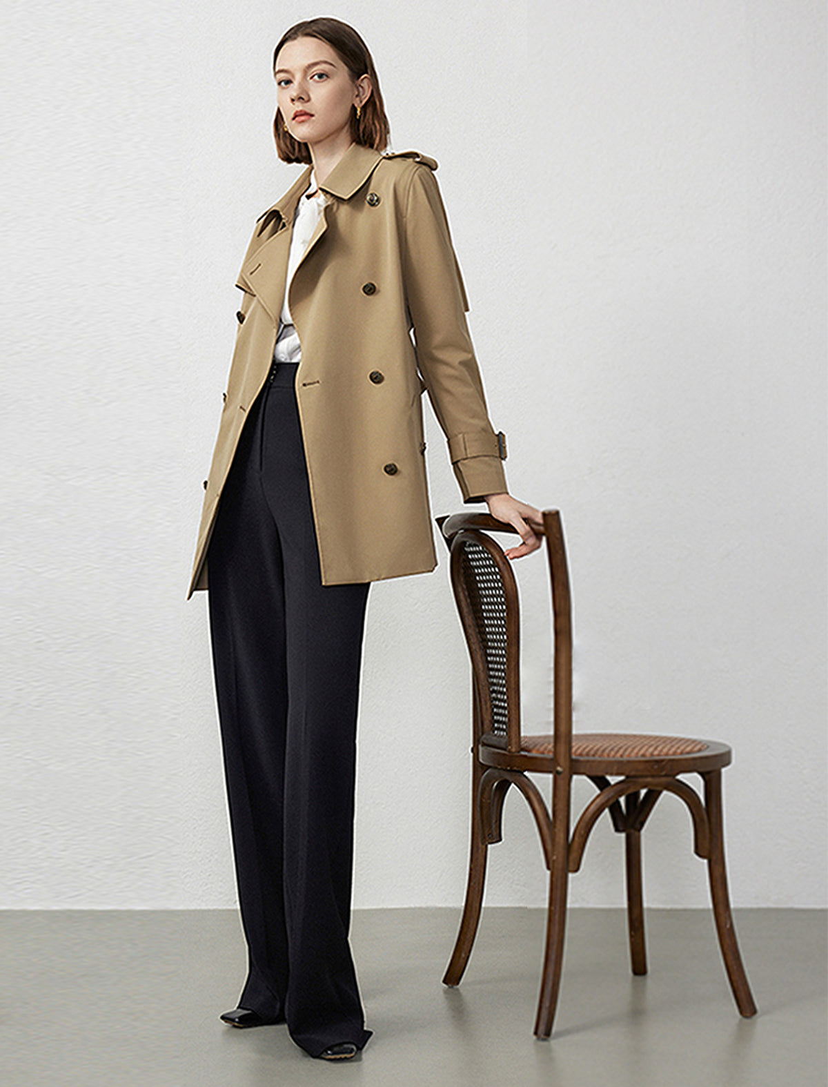 Classic Double-Breasted Trench Coat