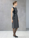 Wool Blend Lace Crewneck Sleeveless Dress