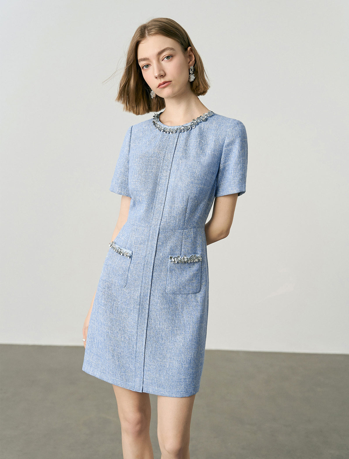 Sequin Embellished Mini Dress