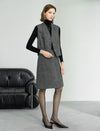 Wool Gray Old-Money V-Neck Vest Coat