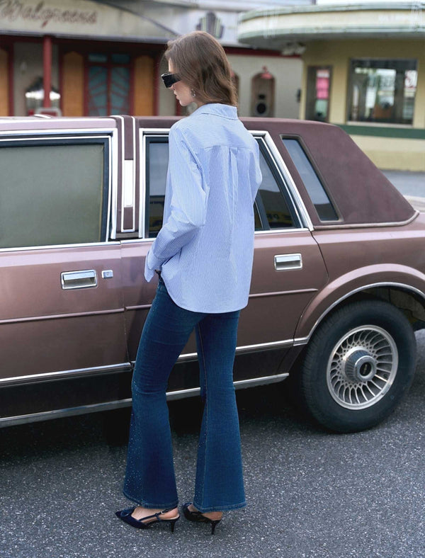 Blue Striped Button-Down Shirt