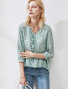 V-Neck Floral Chiffon Top