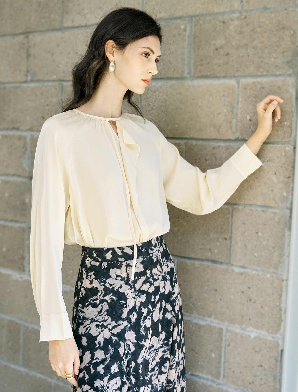 Keyhole Cutout Blouse