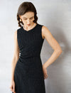 Shimmering Black Defined Waist Slip Mini Gown
