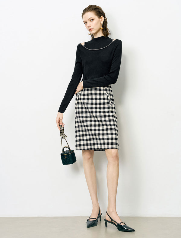 Plaid High-Waist Vintage Mini Skirt
