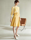 Solid Pleated A-Line Skirt