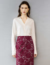 Satin V-Neck Blouse