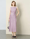 Light Pink Polka Dot Sleeveless Midi Dress