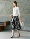 Abstract Print Midi Skirt