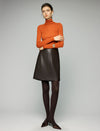 Panel-Seam High-Waist A-Line Midi Skirt