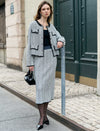 Light Grey Tweed Wool-Blend Jacket