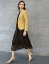 Single Button Textured Cropped Blazer