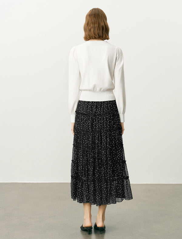 White Minimalist Loose Knit Round Neck Sweater