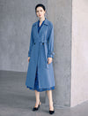 Double Breasted Midi Trench Coat with Waist Belt