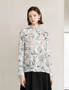 100% Mulberry Silk Floral Blouse