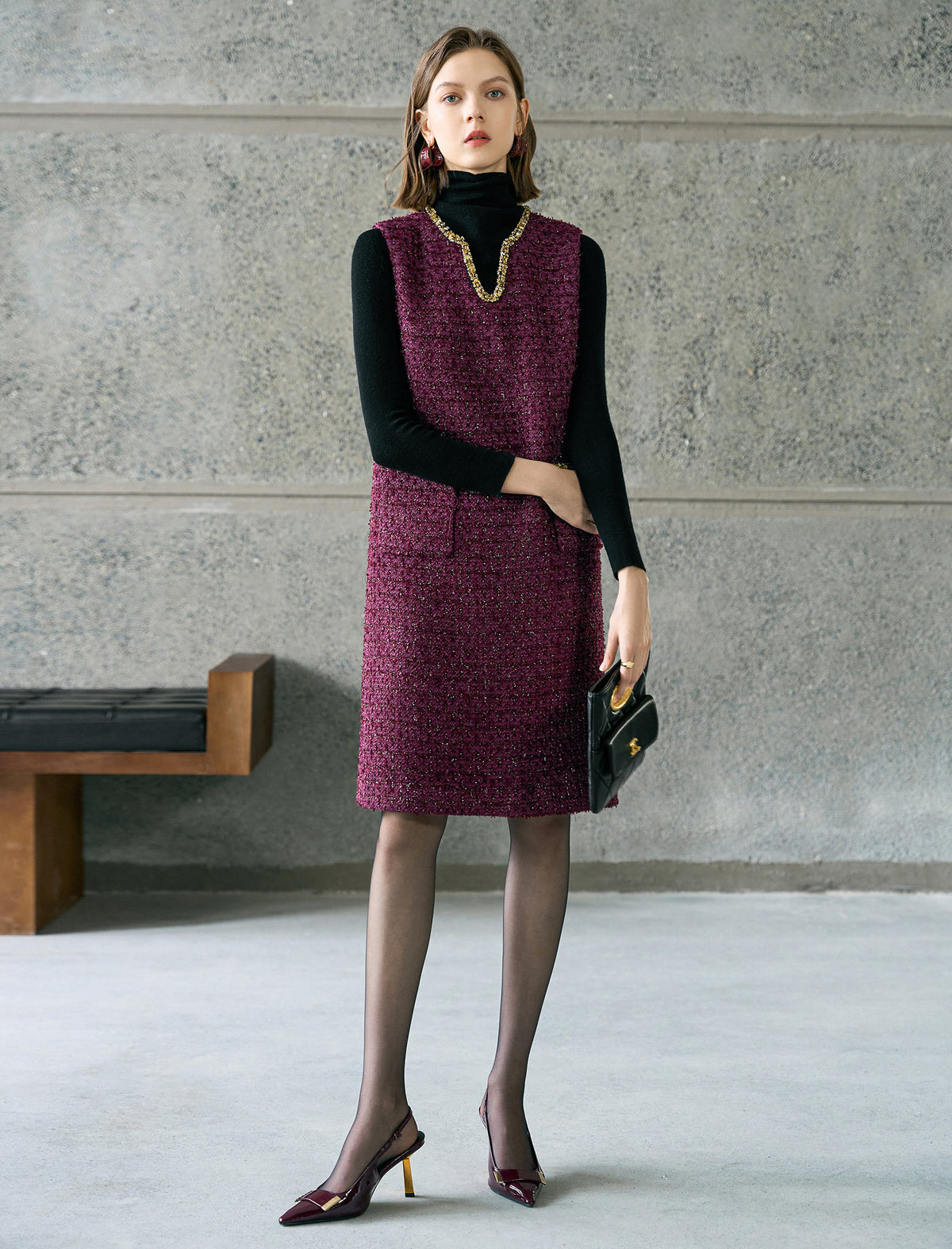 Purple Vintage Elegant Sleeveless Midi Dress