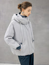 Detachable-Hood Stand-Collar Zip-Front Cropped Puffer Jacket