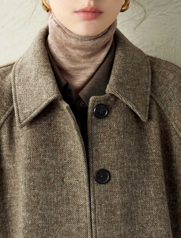 Coffee Wool-Blend Overcoat
