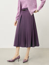 Purple Pleated Midi Skirt