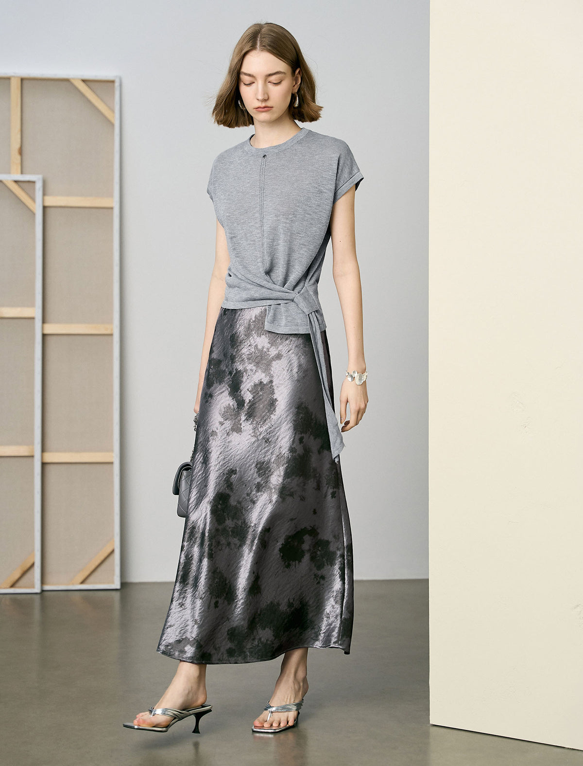 Side-Tie Short Sleeve Knit Top