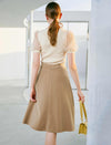 Solid A-Line Skirt