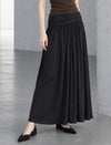 Ruched Waist Gathered A Line Maxi Skirt