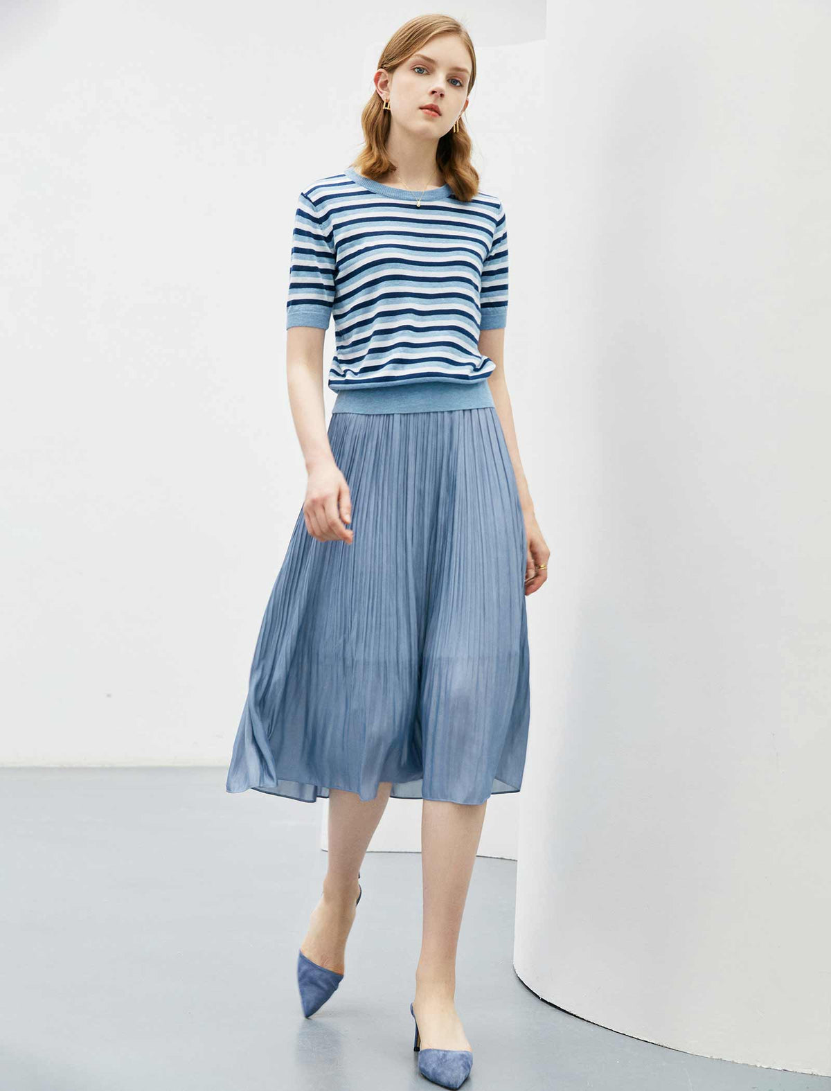 Minimal Pleated A-Line Skirt