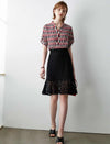 Silk Short Sleeve Plaid Shirt