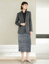 Grey Single-Button Blazer