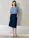 V-Neck Short Sleeve Polo Knit Top
