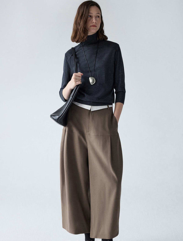 Wool-Blend Wide-Leg Culottes