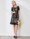 Elegant Openwork Lace A-Line Midi Dress