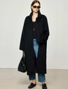 100% Alpaca Classic Collar Wool Longline Coat
