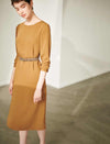 Warm Mustard Midi Dress