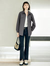 Vertical Textured Dual Chest Pocket Oversized Button Down Shirt