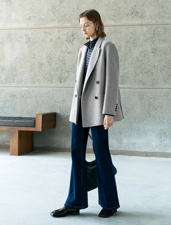 100% Wool Double-Breasted Blazer