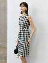 Checkered Sleeveless Sheath Dress