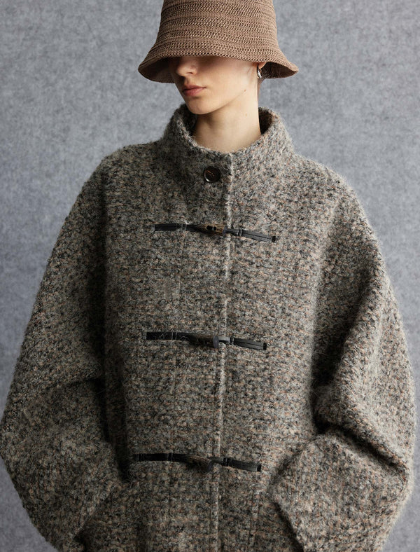 Textured Wool-Alpaca Blend Duffle Coat