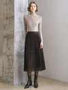 Lace Pleated Midi Skirt