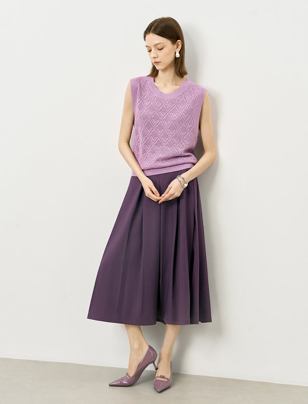 Diamond Open Knit Sleeveless Top