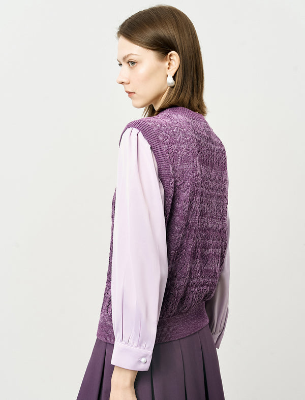 Open-Knit Sweater Vest