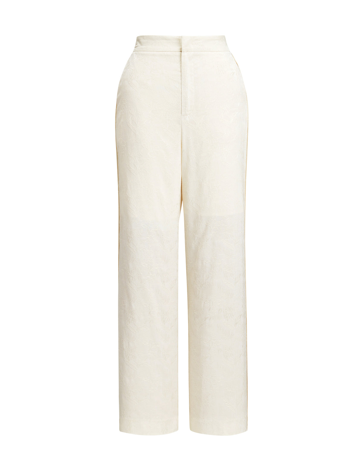 High‑Waist Jacquard Wide‑Leg Trousers
